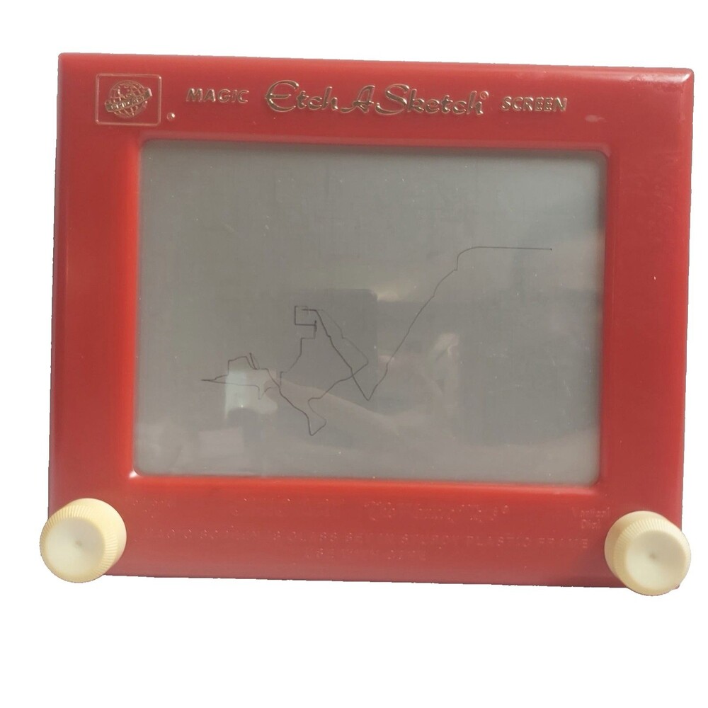 Vintage Original Ohio Art 505 Etch A Sketch Magic Screen Toy Red Working